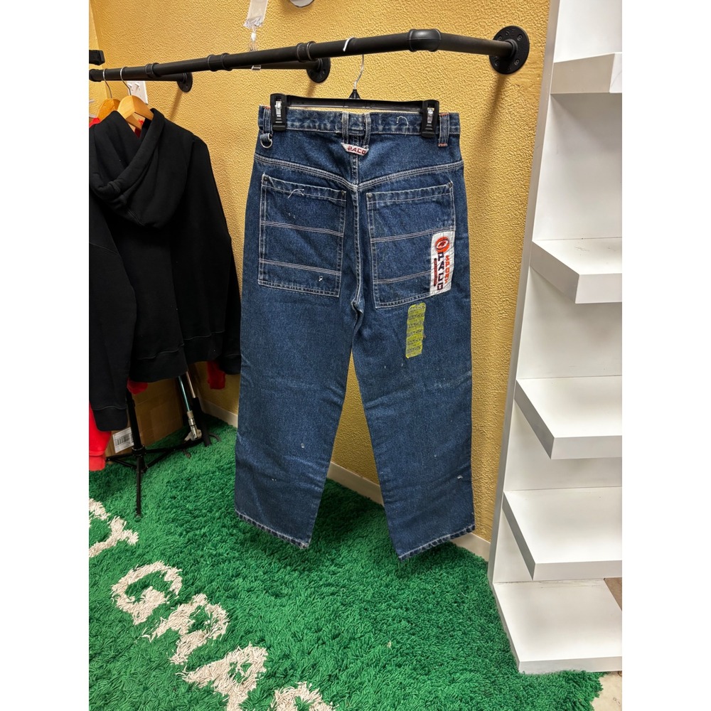 Vintage Paco Sport Baggy Denim Jeans Dark Wash Hip Hop Wide Leg Size 30W x 30L
